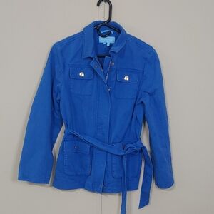 Draper James Blue Belted Coat Women's Field Jacket Size M